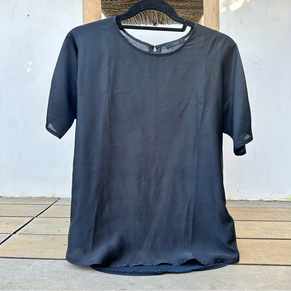 JCREW | black silky shirt